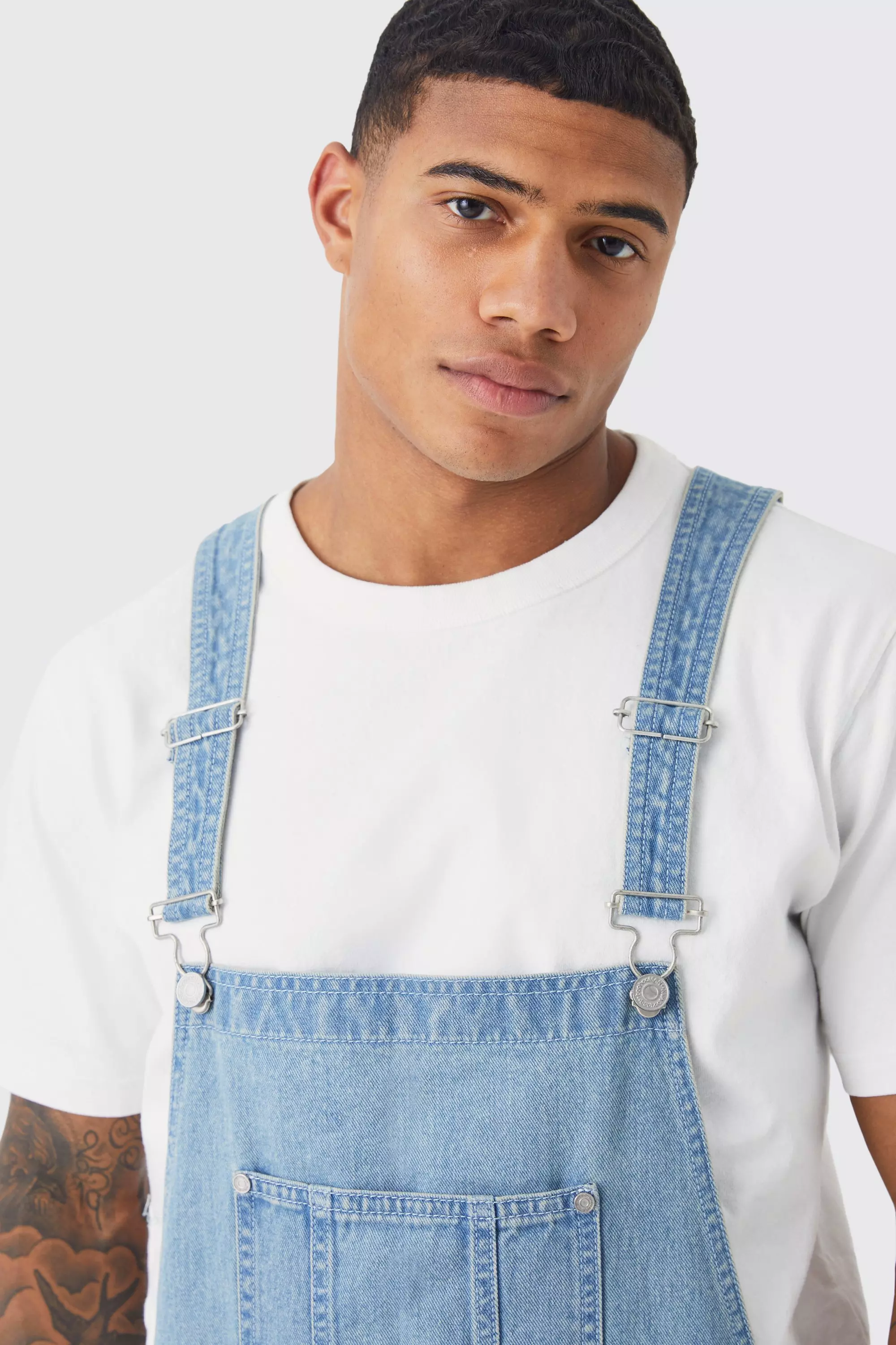 Distressed dungarees hot sale